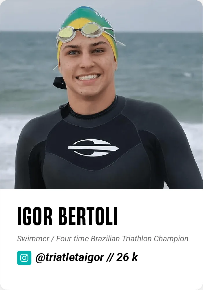 Igor Bertoli, Mormaii swimmer, four-time Brazilian Triathlon Champion