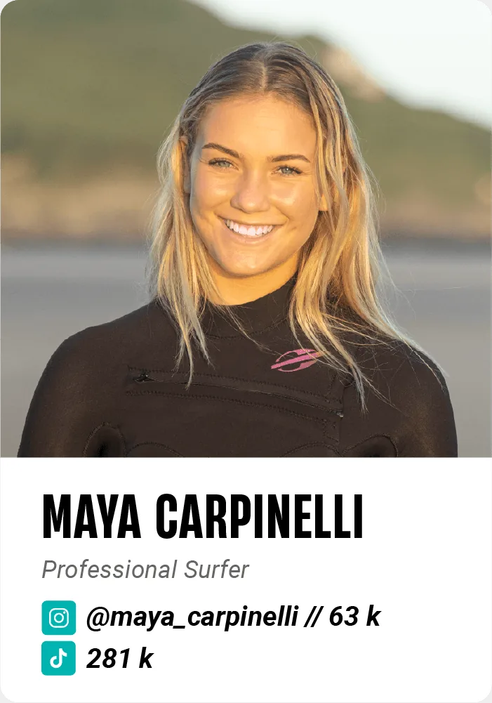 Maya Carpinelli, Mormaii professional surfer