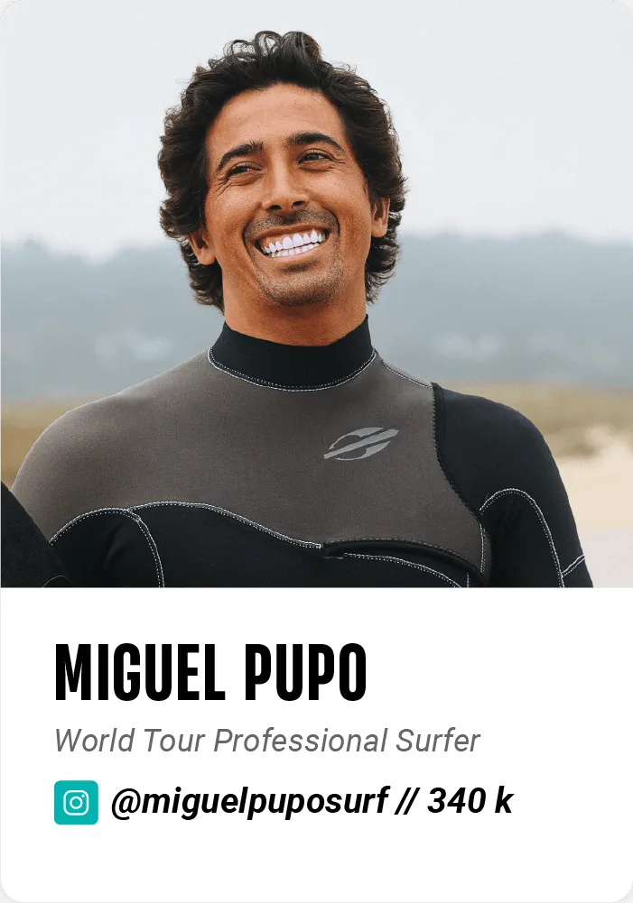 Miguel Pupo, Mormaii World Tour professional surfer