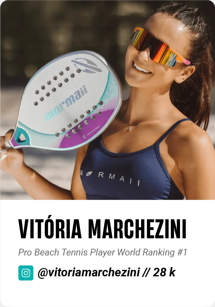 Vitória Marchezini, Mormaii pro beach tennis player, World Ranking #1